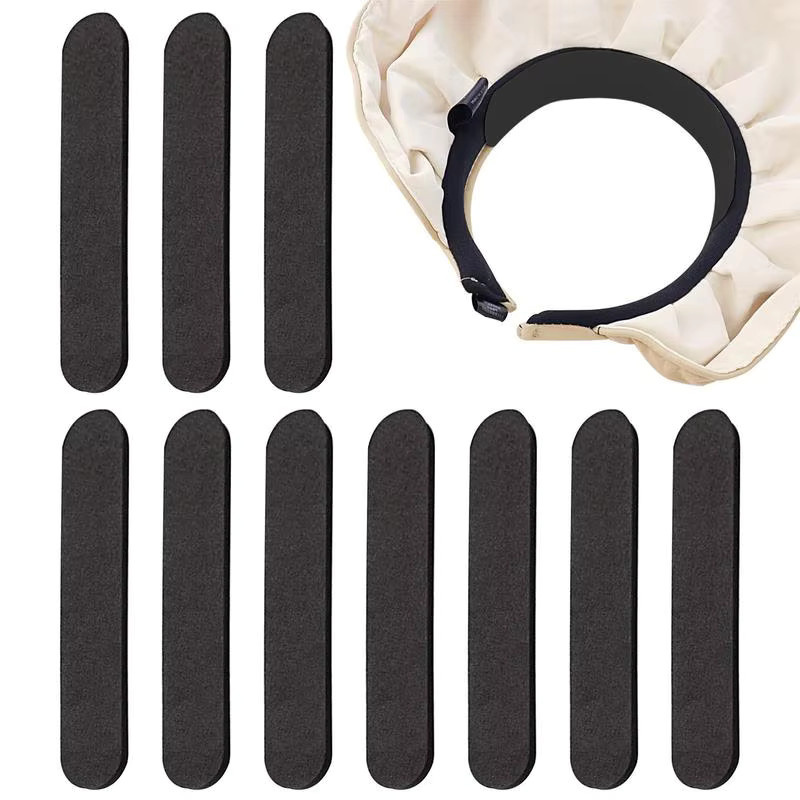 10-teiliges Set Hutgrößenversteller mit Klebepads aus Gummi in Schwarz und Weiß für Eimerhüte, Fischerhüte und Baseballcaps - Bild 2