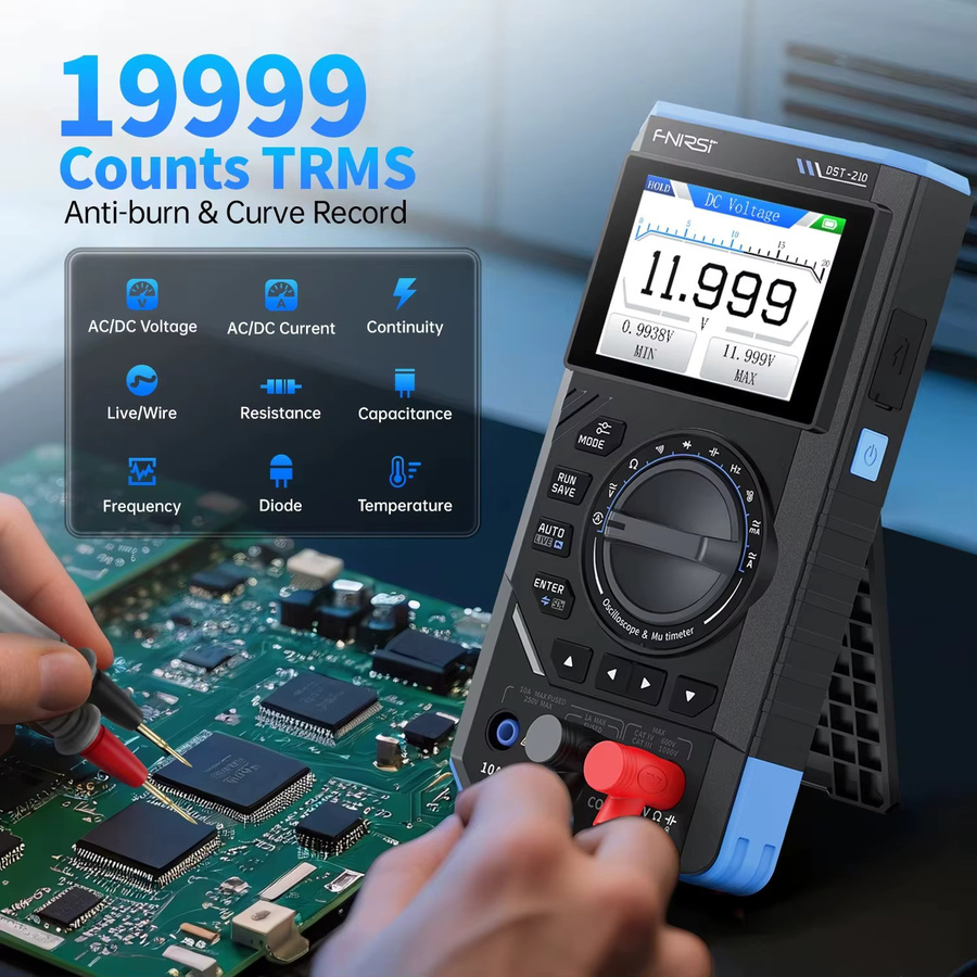 FNIRSI DST-210 und DST-201 Tragbares 3-in-1 Oszilloskop Multimeter und Signalgenerator für Elektronik-Reparatur und Diagnose - Bild 2
