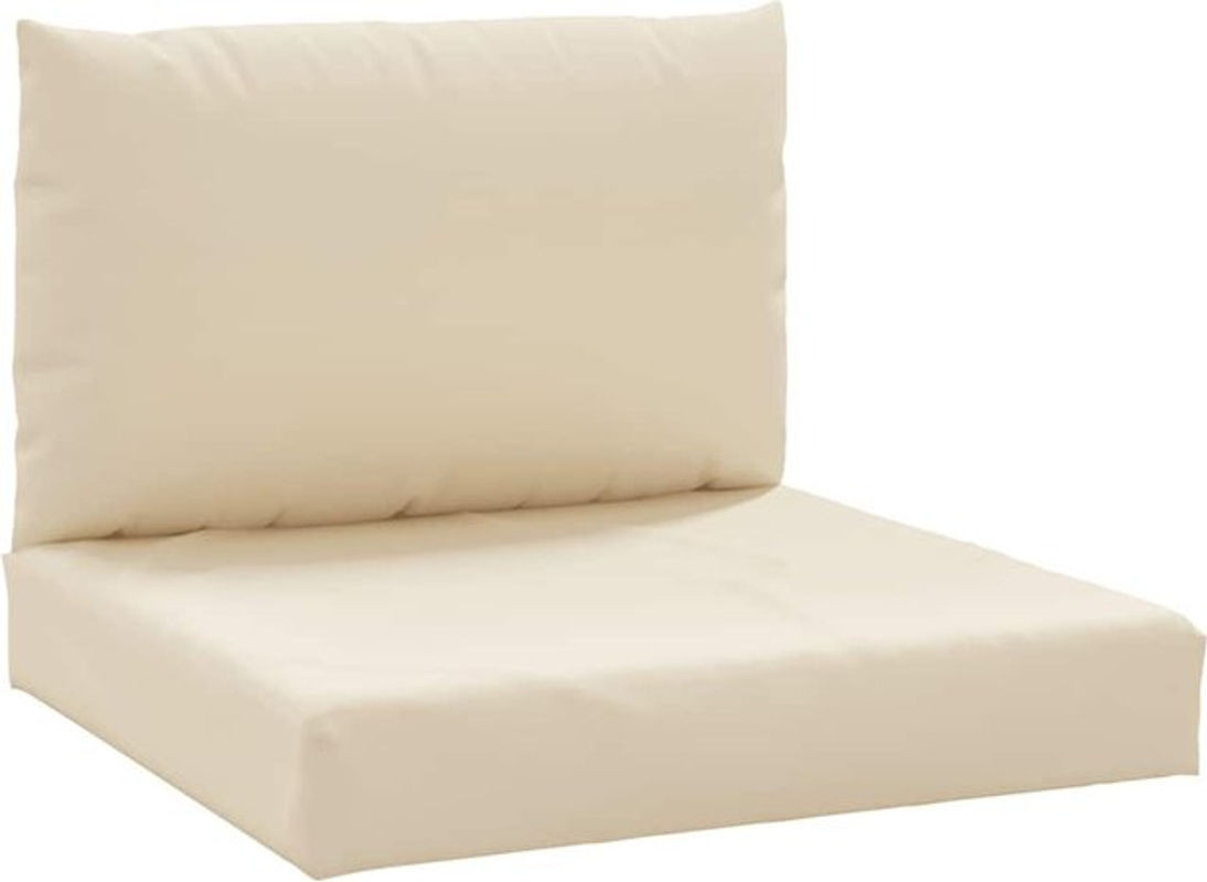 Vidaxl Palettenkissen 2er-Set aus Polyester in Beige, quadratisch - Bild 1