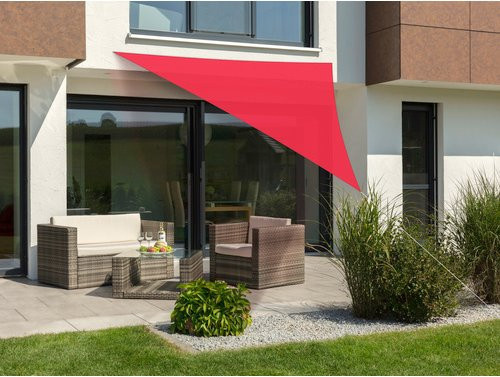 Schneider Schirme Sonnensegel Lanzarote, dreieckig, Rot, Polyester, B/T/H: 360 x 360 x 360 cm - Bild 1