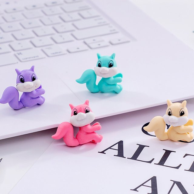 Niedlicher Eichhörnchen Radiergummi im Kawaii-Design für Schule und Büro, Mehrfarbig - Bild 1