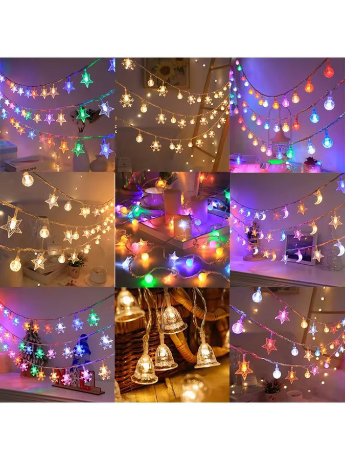 LED Schneeflocken Vorhanglicht Wasserdicht mit Blinkfunktion für Weihnachten, Hochzeit und Party - Bild 2
