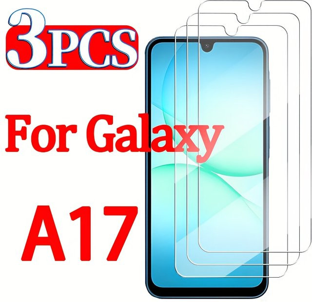 3er-Set gehärtetes Glas Displayschutzfolie für Samsung Galaxy A17 A27 A37 A57 A56 A36 A26 A16 A55 A54 A53 A15 A25 A35 in Transparent - Bild 1