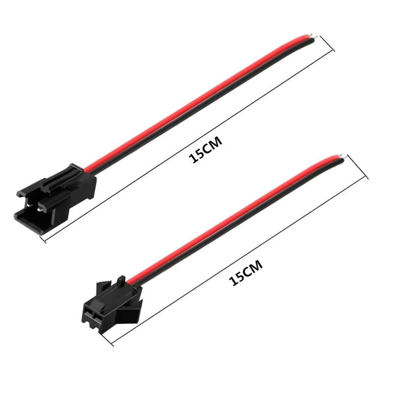 10 Paare JST SM 2 Pins Stecker Set mit männlichen und weiblichen Drahtsteckern, 15 cm Länge für LED Streifen und Lampen - Bild 6