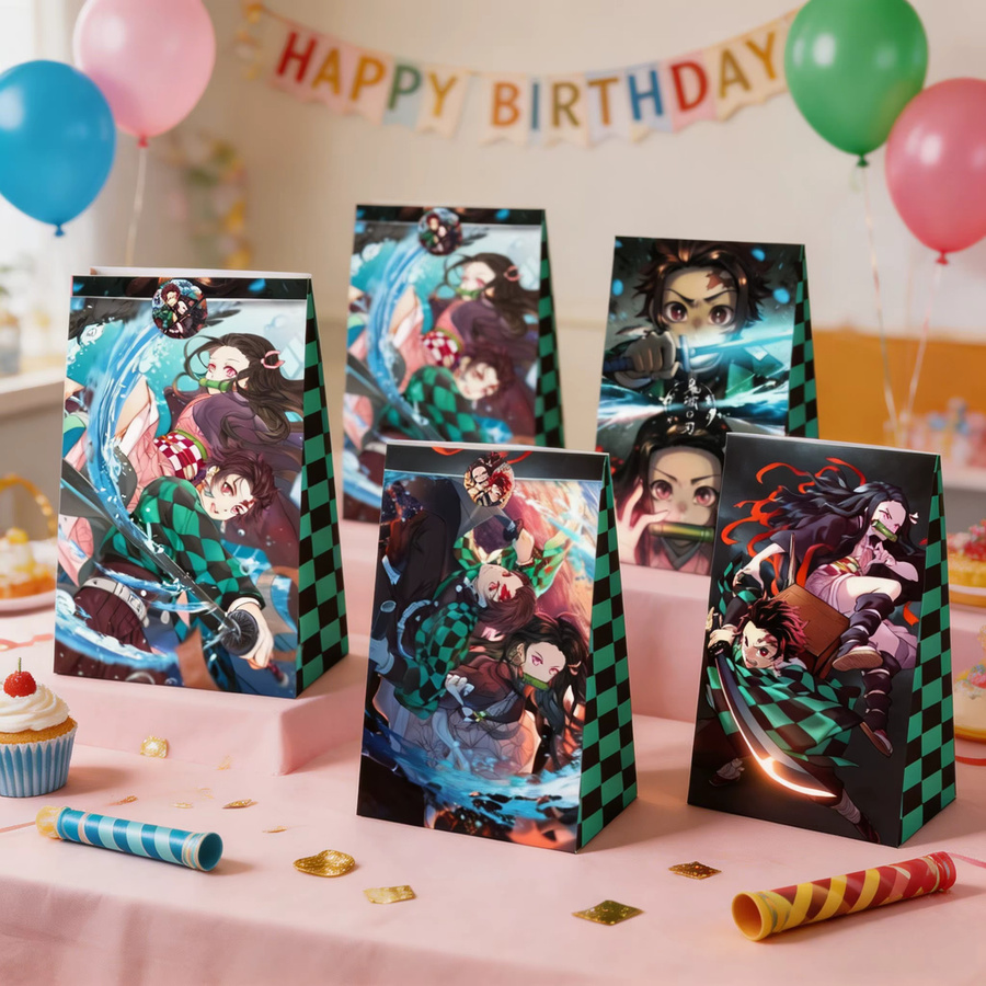 Bandai Demon Slayer Party-Geschenktüten-Set mit Aufklebern in Mehrfarbig - Bild 6