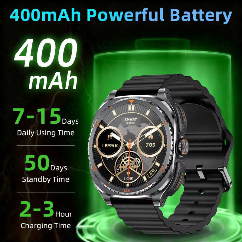 LIGE 2-in-1 Smartwatch mit TWS Bluetooth-Kopfhörern, NFC, Herzfrequenz- und Blutsauerstoffmessung, Schwarz, Unisex - Bild 1