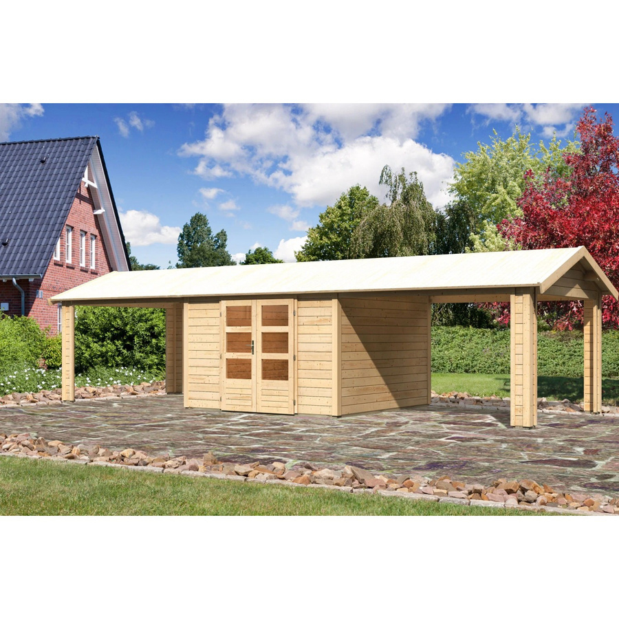 Karibu Holz-Gartenhaus Timra mit Satteldach in Braun, B/T: 300 x 300 cm - Bild 2