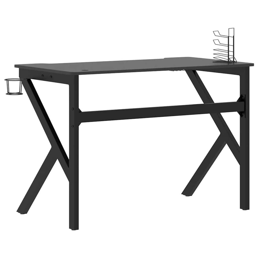 Vidaxl Gaming-Schreibtisch mit K-förmigen Beinen in Schwarz, B/T/H: 110 x 60 x 75 cm - Bild 3