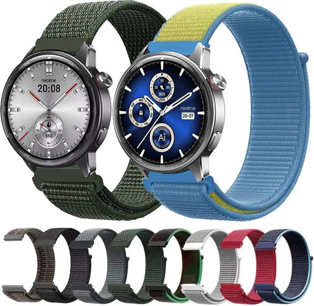 Realme Smartwatch Armband, Nylon, Schwarz, Unisex, 22 mm - Bild 1