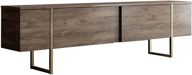 Vente-unique TV-Board Zirelda Wohnzimmer Schrank in Braun mit einer Breite von 180 cm - Bild 1