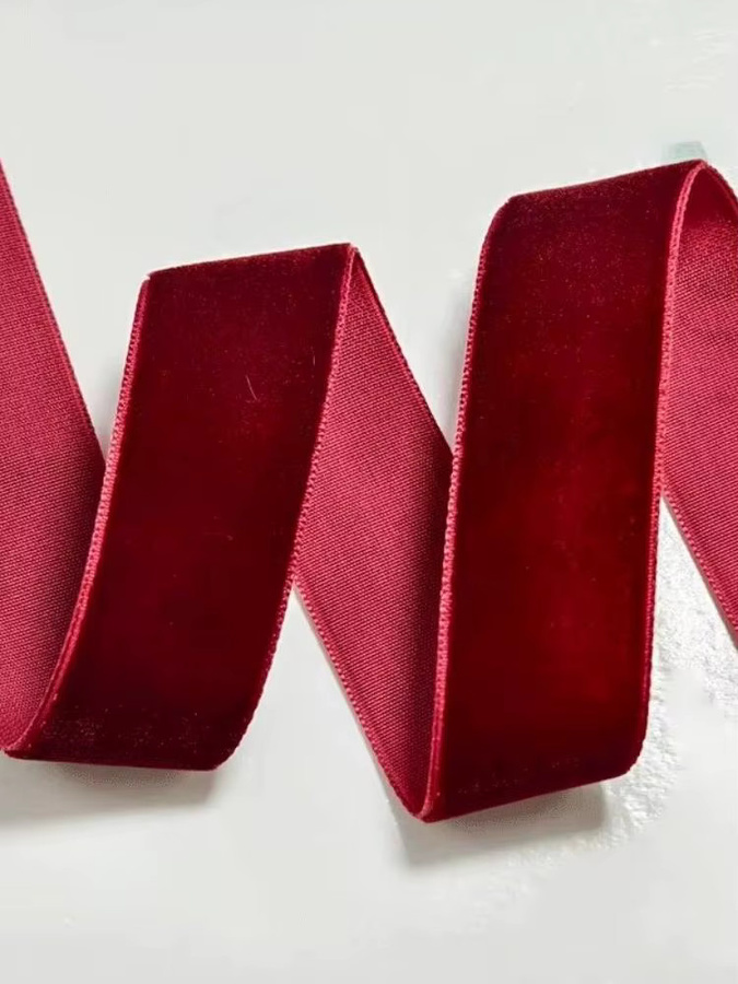 Rote Samtband Rolle für DIY Geschenkverpackungen und Blumensträuße, 5 Yards Velourbänder - Bild 7