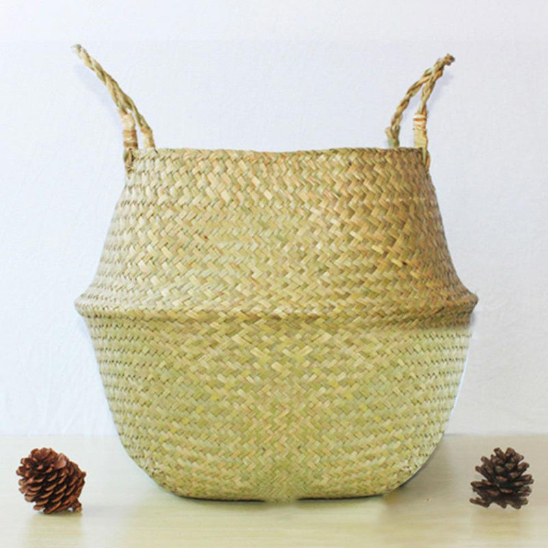 CosyHome Geflochtener Blumenkorb aus Rattan in Braun und Beige im Bohemian Stil für Topfpflanzen und Dekoration - Bild 2