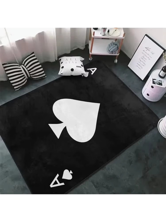 VIKAMA Poker-Teppich in Schwarz, rutschfeste Casino-Spielmatte im modernen Design für Wohnzimmer und Schlafzimmer - Bild 5