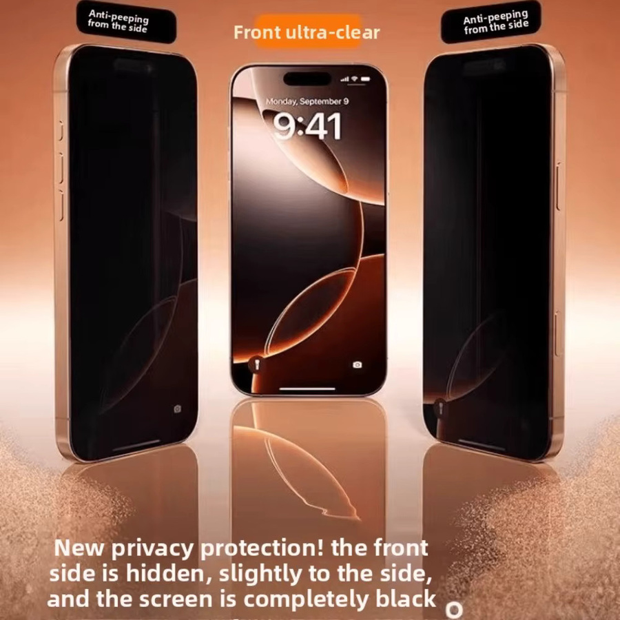 3er-Pack DIXSG Anti-Spionage Hartglas Displayschutzfolie für iPhone 17 16 15 14 13 12 11 Pro Max Air 16e 15 Plus XR XS in Transparent - Bild 2
