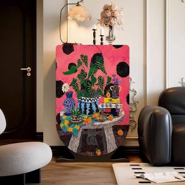 ZHIO Wohnzimmerschrank aus Holz in Rosa im modernen Vintage-Stil - Bild 1