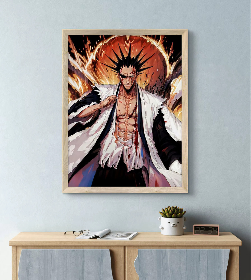 Potdemiel DIY Diamantmalerei Bleach Kurosaki Ichigo Zaraki Kenpachi Poster als Handstickerei für deine Wanddekoration, Mehrfarbig, Breite: 30 cm, Höhe: 20 cm - Bild 2