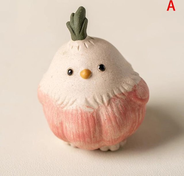 RubyHiso Knoblauch Vogel Tee Tier Figur aus Harz als kreative Dekoration für dein Zuhause oder dein Büro in Mehrfarbig - Bild 1
