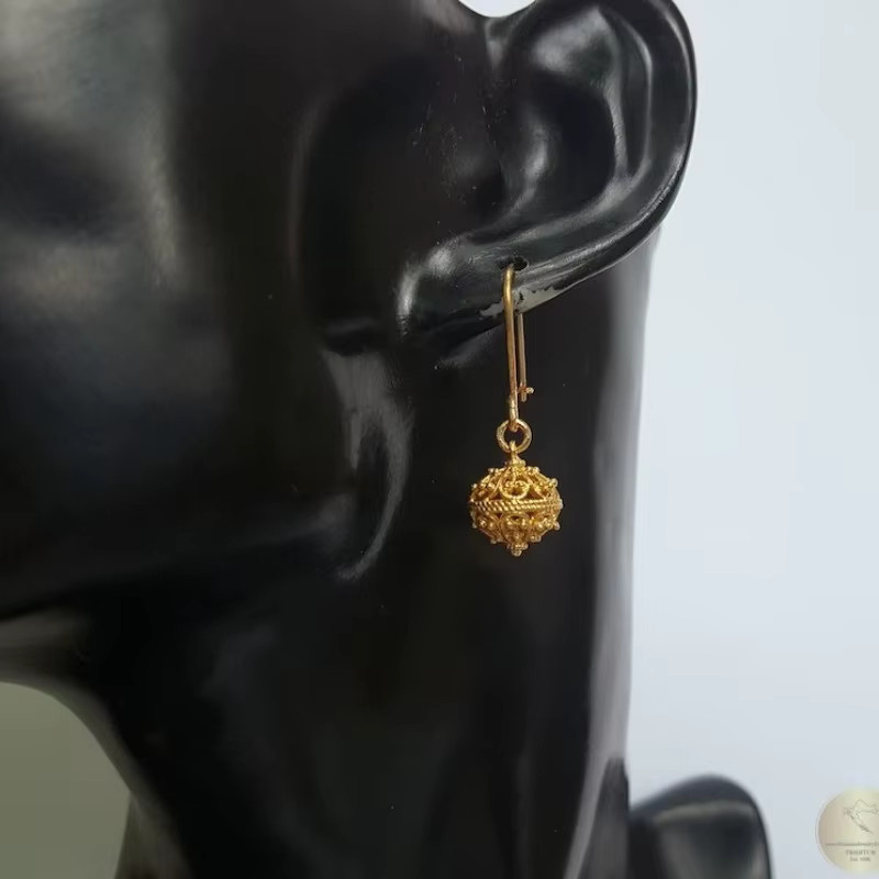 YoYo Ohrringe, Goldene Kugel, Gold, Ohne Stein - Bild 2