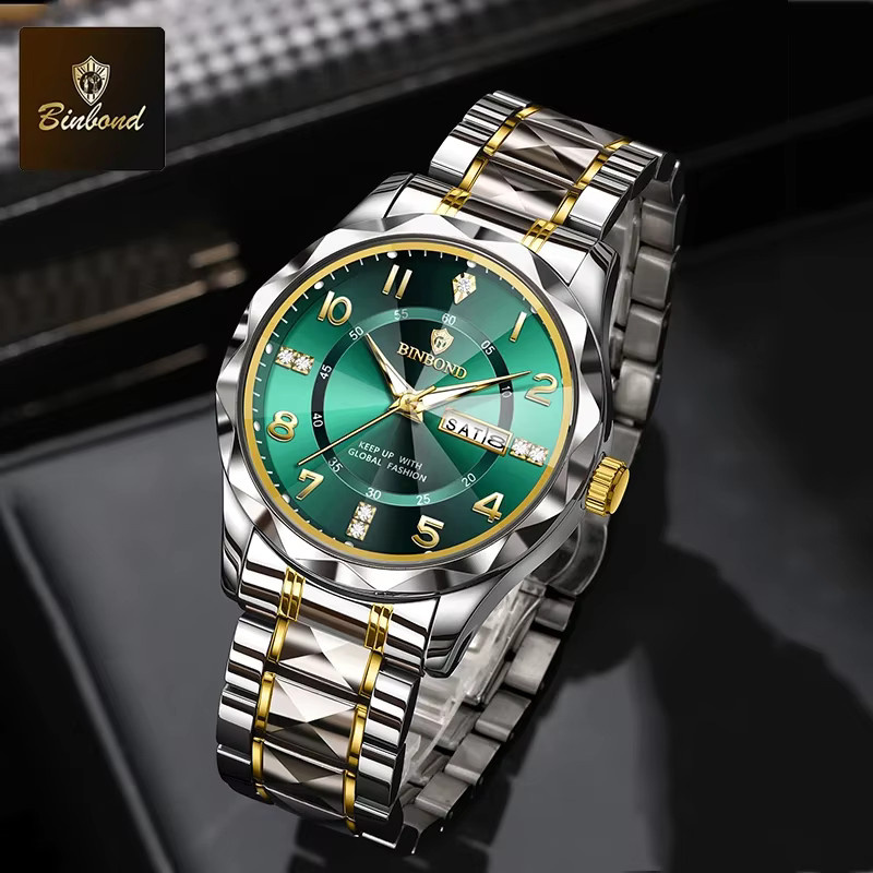 BINBOND Armbanduhr Quarz, Edelstahl, Blau, Herren - Bild 2