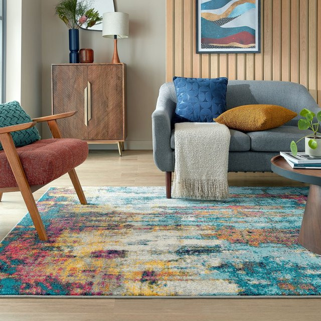 Pflegeleichter Teppich Kadima Design Multicolor Farbbahnen B/T: 160 x 230 cm - Bild 1
