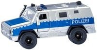 SIKU Modellfahrzeug MAN Survivor Polizei in Silber/Blau, Maßstab 1:50
