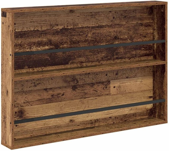 vidaXL Magazinregal aus Holzwerkstoff in Altholz-Optik, Wandmontage, Braun, B: 100 cm, T: 12 cm, H: 70 cm - Bild 1