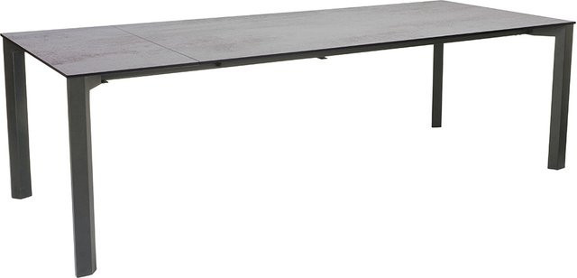 Stern Ausziehtisch Penta Aluminium in Graphit mit Silverstar Zement hell Tischplatte und Nivelliersystem B/T: 200 bis 250 x 100 cm - Bild 1