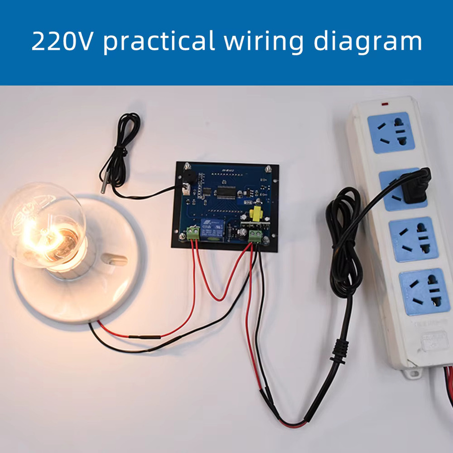 Gaqqee W1412 Digitaler Thermostat mit Mikrocomputer und Digitalanzeige, Hohe Präzision 0,1 °C, Blau - Bild 2