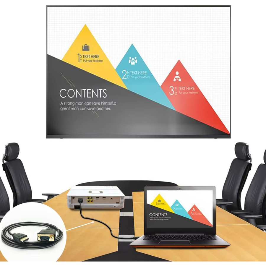 LccKaa HDMI auf VGA Adapter Video-Audio-Konverter in Schwarz für Desktop, Laptop, PC, TV, Monitor und Projektor mit 1080P Auflösung - Bild 3