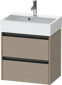 Duravit Waschtischunterschrank Ketho.2 Compact mit 2 Schubladen, wandhängend, Farbe: Leinen/Beige, B/T/H: 58,4 x 39 x 54,9 cm - Bild 1