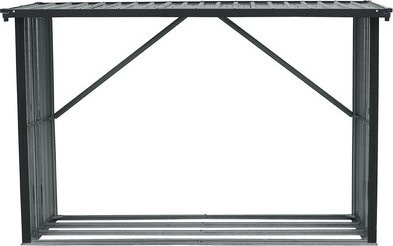 Kaminholzregal aus Stahl in Silber, B/H/T: 217 x 142 x 89 cm - Bild 1