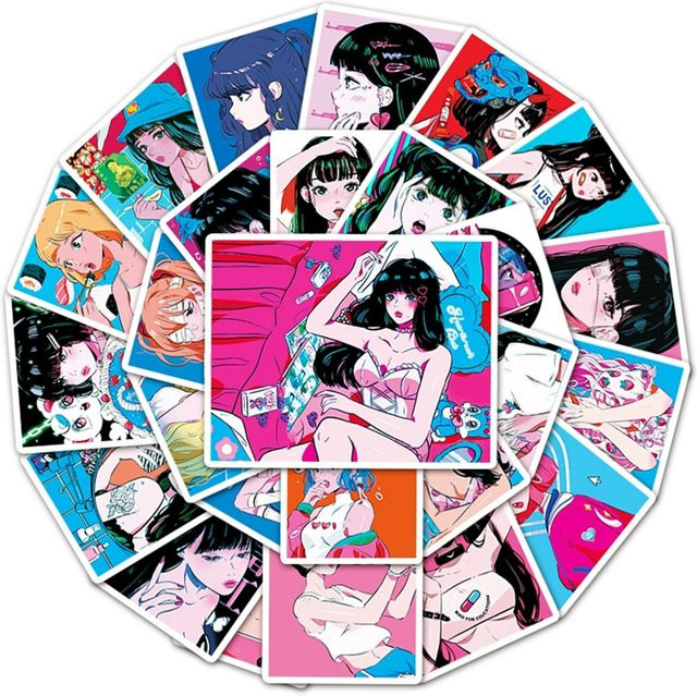 Rspctou Cartoon Süße Mädchen Ästhetische Aufkleber, 10-teiliges Set, multicolour - Bild 1