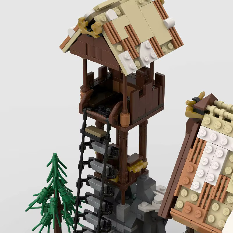 Youmko MOC Medieval Retro Dorf Bausteine Set mit 1837 Teilen, Mehrfarbiges DIY Modell für Kinder und Erwachsene - Bild 4