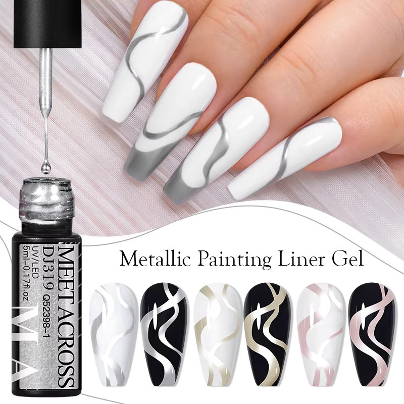 MEET ACROSS Metallic Liner Gel Nagellack, 5 ml, Unisex - Bild 3