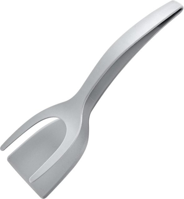 TOMTOP JMS 2-in-1 Griff- und Wendespachtelzange in Grau für Steak, Spiegeleier und Pfannkuchen - Bild 1