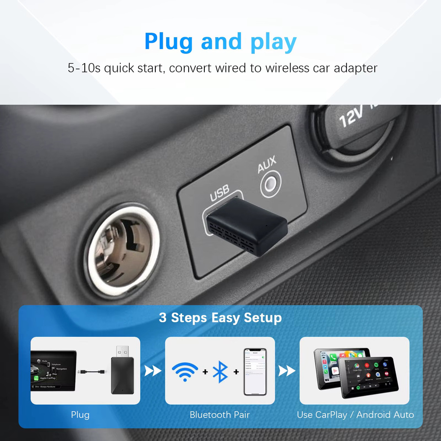 Ezonetronics Kabelloser 2-in-1 Adapter für CarPlay und Android Auto in Schwarz - Bild 4