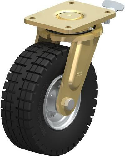 Blickle Lenkrolle LS-VLE 255K-RI4 mit Feststeller, schwarz/mehrfarbig, Rad-Durchmesser: 25 cm, Tragfähigkeit: 450 kg - Bild 1