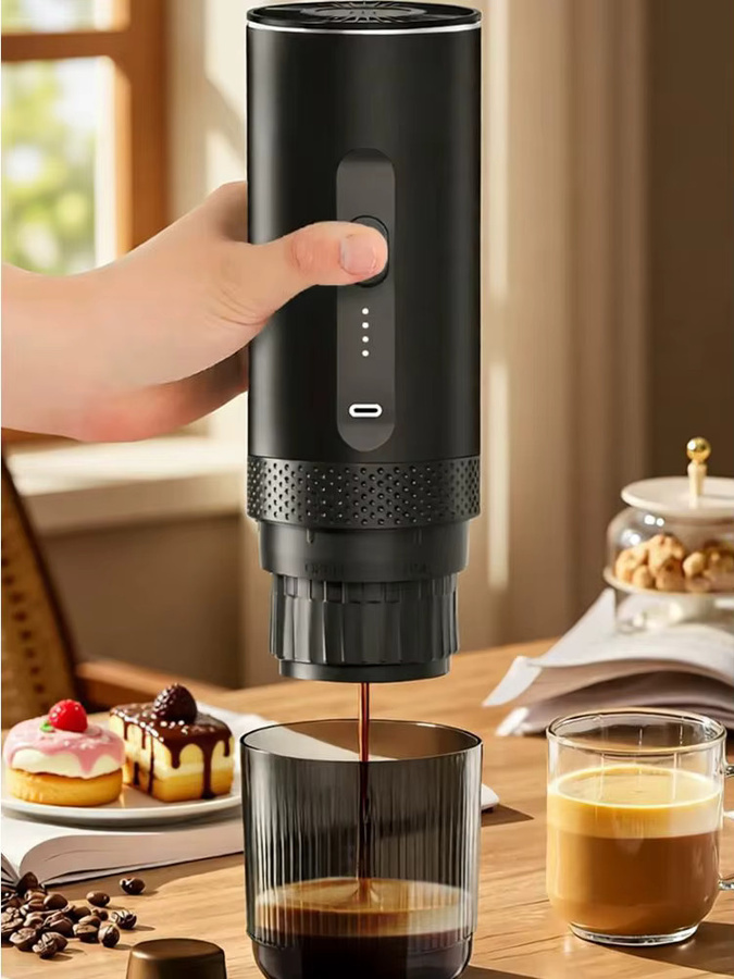 BALASHOV 2-in-1 Elektrische Espressomaschine Schwarz, Tragbare Kaffeemaschine für Kapseln und Pulver für Auto, Camping und Reisen - Bild 7