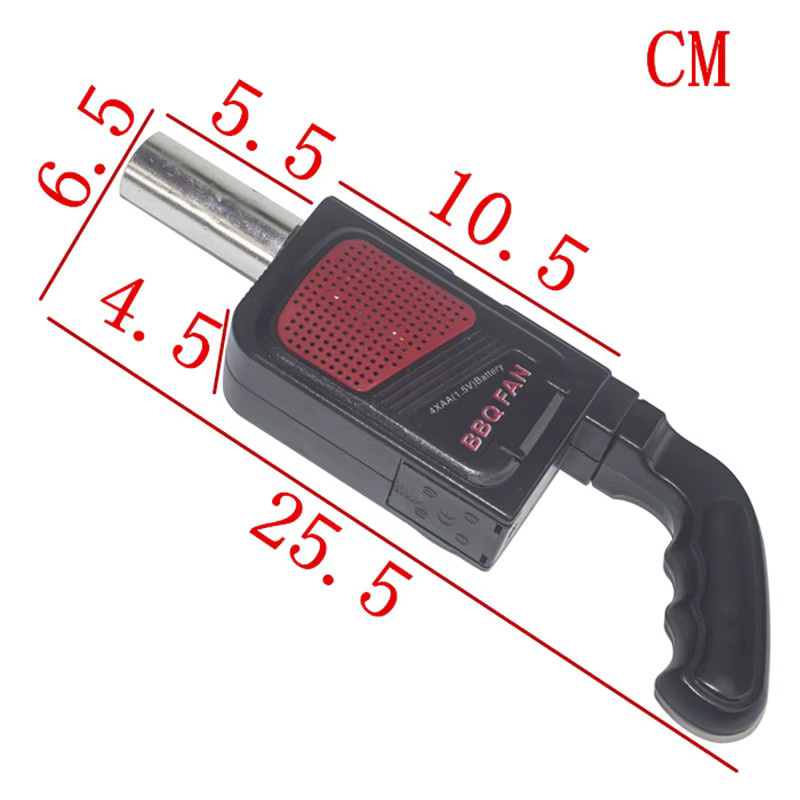 BBQ-Kochventilator für Outdoor-Grillen und Picknick in Schwarz, praktisches Luftgebläse und Holzkohle-Entferner als Grillzubehör - Bild 3