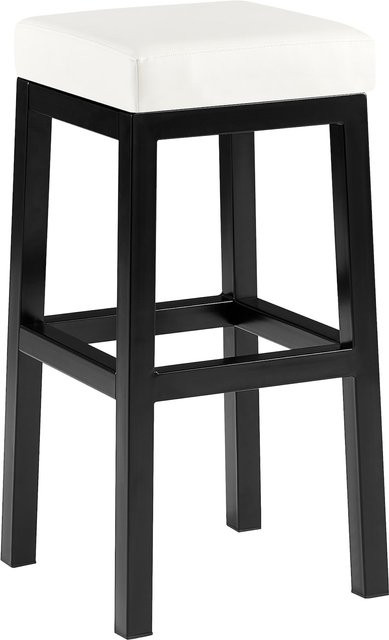 CLP Barhocker Taylor gepolsterter Barstuhl mit Kunstlederbezug und schwarzem Metallgestell, Sitzhöhe: 78 cm - Bild 1