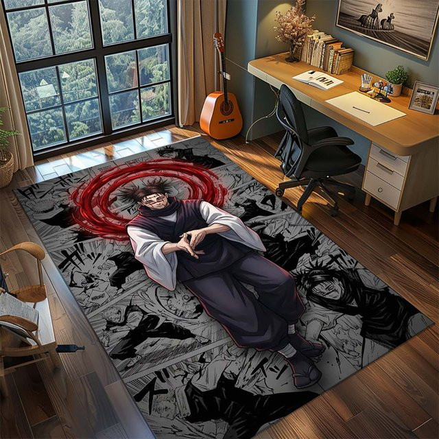 YglTen Jujutsu Kaisen Anime Teppich aus Polyester, rutschfest und waschbar, Mehrfarbig, B: 100 cm, L: 150 cm - Bild 1