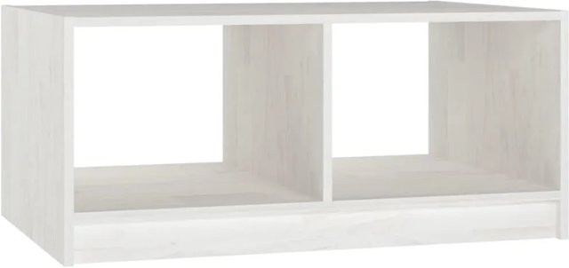 vidaXL Couchtisch aus massivem Kiefernholz in Weiß mit modernem Design, B/T/H: 75 x 50 x 33,5 cm - Bild 1