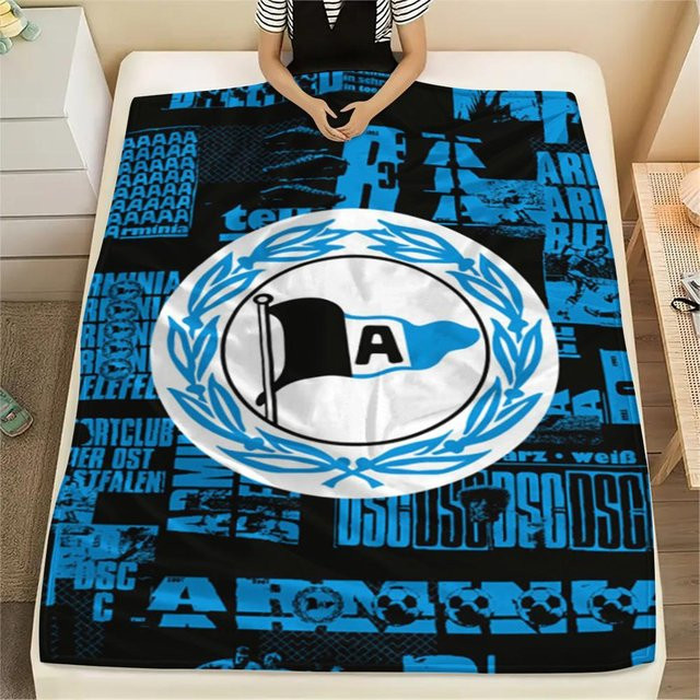 Arminia Bielefeld Flanelldecke von On My Love Home, Blau, B/H: 130 x 150 cm - Bild 1