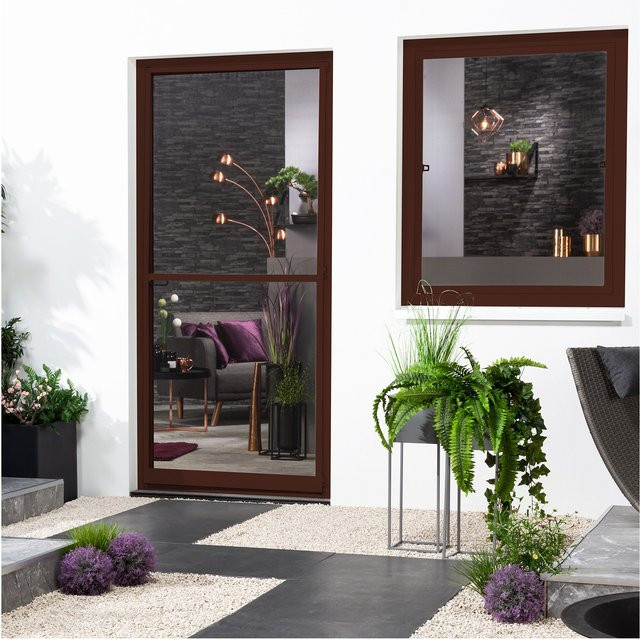 Insektenschutz-Fensterbausatz COMPACT von Hecht International aus Aluminium in Braun, B/H: 130 x 150 cm - Bild 1