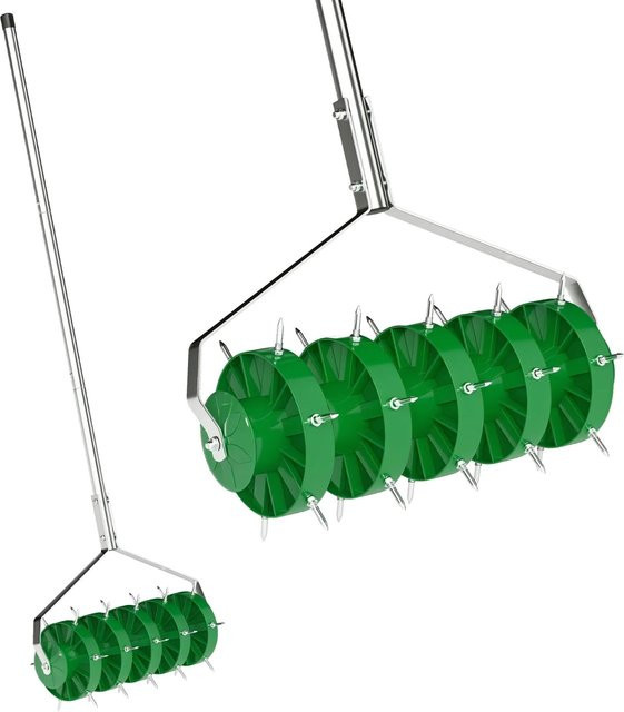 Outsunny Rasenbelüfter in Grün aus Stahl und Kunststoff, Höhe: 140 cm, Breite: 21 cm, Tiefe: 45 cm - Bild 1