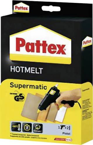 Pattex Hotmelt Supermatic Heißklebepistole mit mechanischem Vorschub und elektronischem Temperaturregler, schwarz-gelb, 11mm - Bild 1
