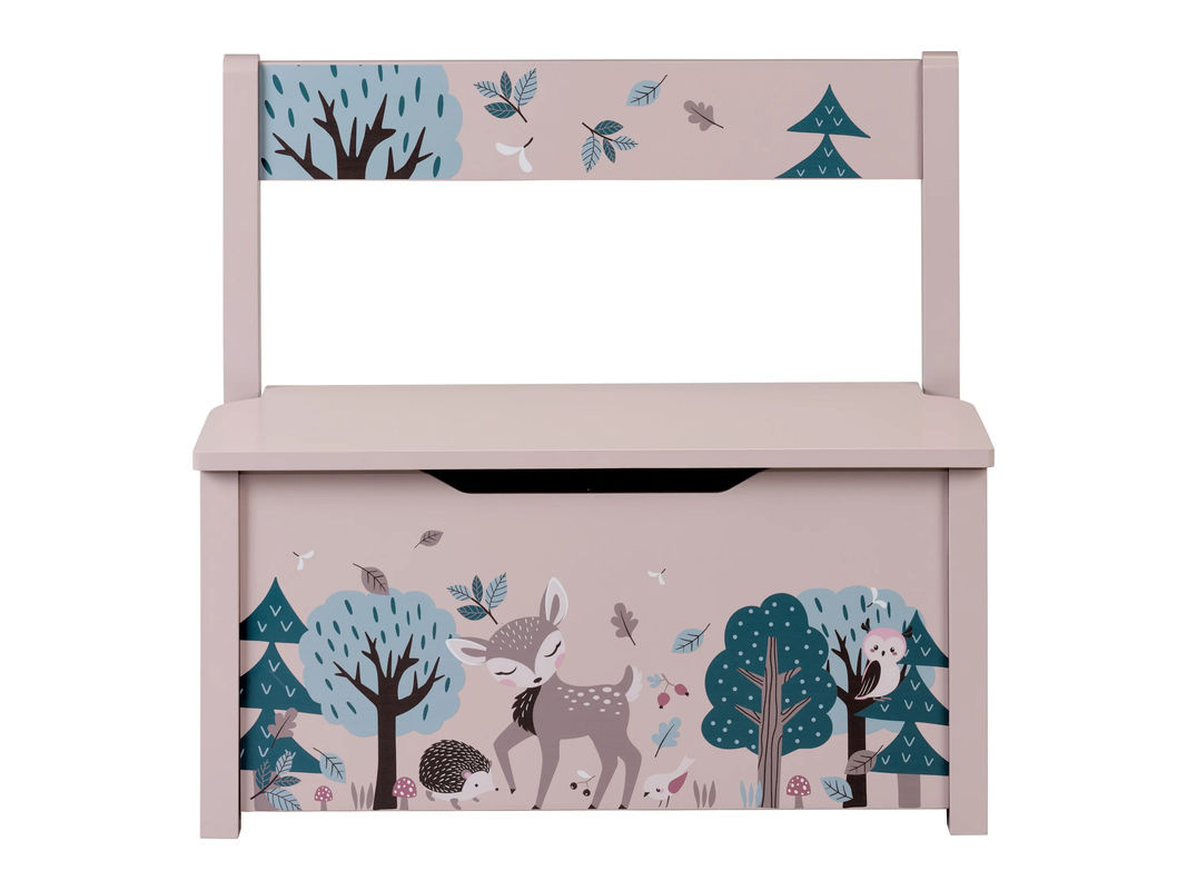 LIVARNO Truhenbank mit Waldtiermotiv Reh in Blau für das Kinderzimmer - Bild 3
