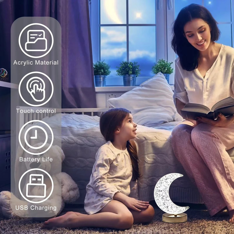 BALDR Mond-Atmosphärenlampe Kristall-Nachtlicht als dekorative Schreibtischlampe für dein Schlafzimmer - Bild 5