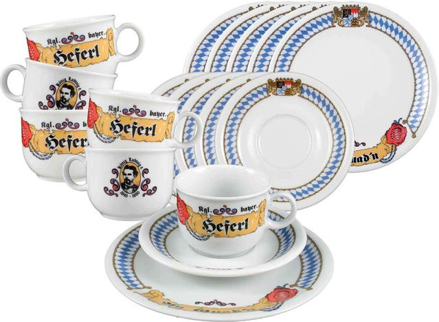 Seltmann Weiden Kaffeeservice Compact Bayern aus Porzellan, 18er Set, Weiß - Bild 1