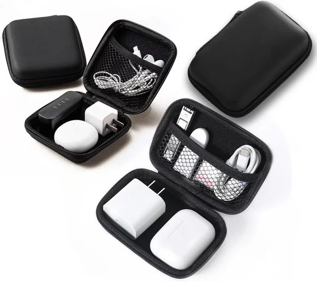 Reise-Aufbewahrungstasche aus Oxford-Gewebe in Schwarz für Kabel, Powerbank und Kopfhörer - Bild 1